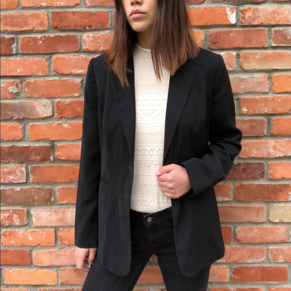 🌵Dressbarn Blazer, Black with White Stripes
